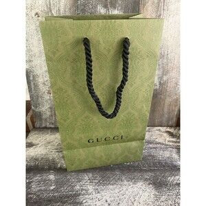 GUCCI Limited Edition Shopping Gift Bag Tote 11.41"x6.7"x4.45" Green Embossed